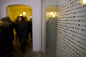 Il muro delle vittime di Pirna (foto di Andrea Mainardi)
